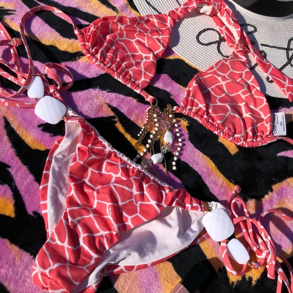 NWT beach bunny bikini Glitter in the Air or Giraffe, M set - Picture 2 of 16